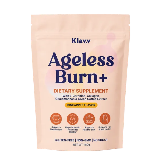 Klavv Ageless Burn+ pouch — 30-day supply, pineapple, caffeine-free