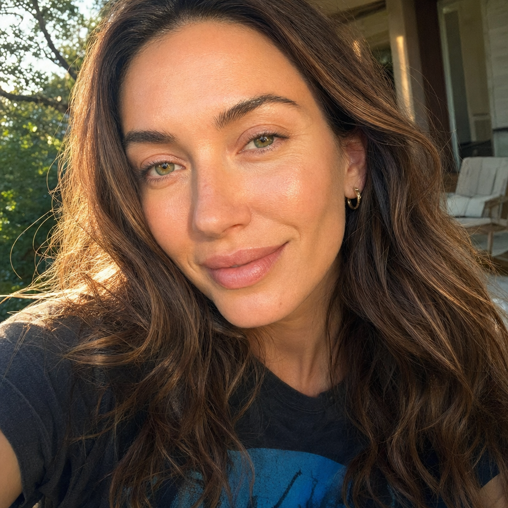 Day 14: Maya in golden hour outdoor sunlight, content