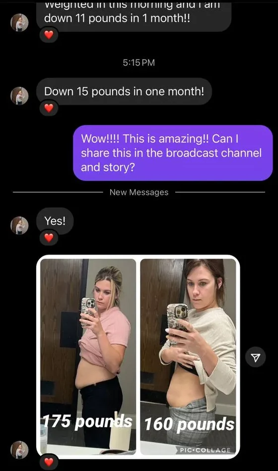 a customer message